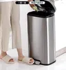 Lagringsflaskor Rektangul￤rt rostfritt st￥l Soft-Close Steg Trash Can 30 Literar / 7,9 gallon Satin Nickel F￤rdig