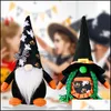 Autres fournitures de fête de fête Gnomes Poupée sans visage Fournitures de fête d'Halloween Rudolph Black Plush Dolls Child Intéressant Toy Decorat Dhf0L