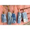 Pendanthalsband NM36565 Blue Kyanite Halsband Boho Raw Bar Minimalist Gemstone Rectangle Jewelry