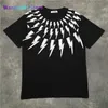 Heren T-shirts Heren T-shirts Nieuwe luxe mannen Graffiti NEIL BARRETT thunderbolt T-shirts T-shirt Hip Hop Skateboard Parkour Street Cotton T-shirts Tee Top 1114H22