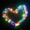 Corde 10Pcs 1M 2M 3M 5M filo di rame LED ghirlanda alimentato a batteria luci stringa fata per le vacanze di Natale decorazione di nozze lampada