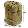 Backpackpakketten Tactische militaire rugzakken 50l grote capaciteit man 3 dagen Army Molle Assault Bags voor buitentrekking Camping Hunting Backpack 221111