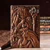 Vintage Embossed Notepad Hardcover Notebook Personal Diary Ribbon Bookmark A5 Journal For Kid Adult Journaling Writing Y3NC