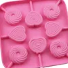 Hart Circle Lollipop Silicone Mold Kaas Stick Ice Cream Candy Kinderdag Party Cadeau Keuken Bakbenodigdheden Tools MJ1101