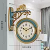 Wandklokken Noordse eenvoudige klok creatief klassiek geschenk woonkamer flip dubbelzijdig modern reloj de pared chic home decor