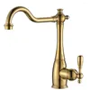 Rubinetti da cucina Vidric Stile retrò Cromo / Oro / Bronzo antico / Rubinetto Girevole Lavandino da bagno Miscelatore acqua per lavabo in ottone