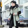 Męska kurtka zimowa bawełniana płaszcz długi wodoodporny bluzy puffer futra grubość kołnierza odzież wierzcha Keep Warm parkas