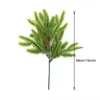 Decorative Flowers Simulation Plant Fake Leaves Thuja Branch Christmas Atmosphere Decoration Plastic Birthday Gift Valentine's Day Red