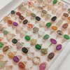 Bandringe 20 teile / los Böhmen Naturstein Finger Für Frauen Silber Rose Gold Platte Bunte Opal Crushed Shells Achat Gelenkring Mädchen 221114