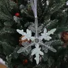 Weihnachtsdekorationen, Schneeflocken-Tropfen-Ornament, Acryl, hängende Kristall-Dekoration für Baum, Jahr, Partyzubehör