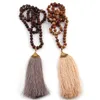 Pendant Necklaces MOODPC Fashion Bohemian Tribal Artisan Jewelry Natural Stone Knotted Thread Tassel Necklace