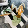 Aquazzura sandalet kadın galaktik çiçek taylı kristal dekatlanmış arka kayış deri 9.5 elbise yüksek topuklu düz ayak parmağı tasarımcısı düğün partisi tasarımcı topuklar sandalet