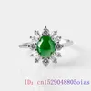 Rings Rings Burmese Jade 925 Silver Jadeite Green Talismans Accessories Natural Jewelry Emerald Vintage Charm Charms Women Real