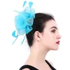 Berretti Donna Elegante Moda Donna Fascinator Cappello Fiore Spilla per capelli Accessori di piume fantasia fatti a mano Copricapo da sposa