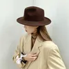 Boinas da Inglaterra Vintage Fedora Hats Mulheres Casual Fascinador Lã Felta Hat elegante Pure Color Jazz Caps 2022 Autumn chic