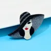 Brooches CINDY XIANG Acrylic Wear Big Hat Beautiful Lady Brooch Acetate Fiber Pin Elegant Women Jewelry High Quality