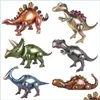 Kerstdecoraties Kerstdecoraties Large 4D Walking Dinosaur Foly Ballonnen Jungle Animal Boys Birthday Party Decors Jurassi Dhqwm