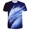 Hommes t-shirts 2022 été Animal éléphant prairie 3D cravate teinture hommes chemise Anime col rond grande taille vêtements surdimensionné Ropa De Hombre 6XL