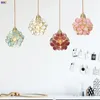 Pendellampor iwhd färgglada nordiska ledlampor lampa sovrum vardagsrum dekoration glas hanglamp kreativ blomma lampara colgante