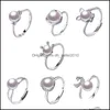 Smyckesinst￤llningar Fashion S925 Sterling Sier Rings Inst￤llningar Pearl Ring 7 Styles DIY f￶r kvinnor L￤mpliga 59mm smyckesg￥va Drop Delivery DHRPC
