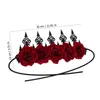 Halskette Ohrringe Set Rose Blume Krone Stirnband Rot Blumen Kopfschmuck Haarkranz Frauen Mädchen Cosplay Party Requisiten Halloween Dekor