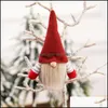 Decorações de Natal de Natal, de Natal, Gnomo sueco, Tomte Santa Nisse Nórdica Plush Elf Toy Table Ornament Tree Dh9dt