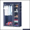 Storage Holders Racks Portable Clothes Closet Wardrobe With Nonwoven Fabric And Hanging Rod Quick Easy To Assemble Dark Size 67 19 Dhmqd