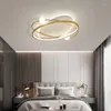 Lustres Lustre Moderne Pour Salon Chambre Foyer Rond Noir Or Cadre Acrylique Plafonnier Lampe Dimmable Cuisine Éclairage