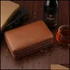 Cigar Accessories Cigar Accessories Portable Cedar Wood Humidor Leather Wrap Travel Case 4 Cigars Box Storage Humidors Humidifier Fo Dhvsn