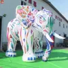 Gratis schip buitenactiviteiten 5m lange verlichting opblaasbare olifant model reclame mooie bloem olifant decoratieve cartoon mascotte speelgoed te koop