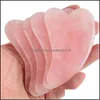 Produtos de estilo chinês Rose Quartz Jade Guasha Board Stone Natural Produtos de estilo chinês Ferramentas raspadoras para face pescoço traseiro corporal dh1tr