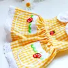 Dog Apparel Girl Yellow Dresses For Small Dogs High Collar Party Pet Little Animal Schnauzer Yorkie Clothing Summer Outfit PugsCat Coat