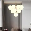 Lampadari Nordico Rotondo Sfera di Vetro Lampadario a Led Semplicità Lampada a Sospensione in Rame Dorato per Sala da Pranzo Soggiorno Camera da Letto Arredamento per Interni