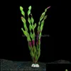 Coral 37cm Plantas subaquáticas artificiais Aquário Decoração de tanques de peixes verdes Greante roxo Decorações de capim para ver 1490 T2 Drop Deli Dhpdw