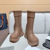 Women Designer Boot Boots Rain Rubber Winter Rainboots Platform Ankel Slip-On