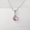 Pendant Necklaces Pink Diamond Castle Necklace Fashion Heart For Woman Lovely Jewelry Accessories Party Gift Quartz Charm Choker