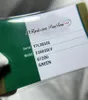 V4 zielone no pudełka Niestandardowa karta gwarancyjna Rollie z antyforestryczną koroną i fluorescencyjną etykietą 116610 126610 Batman same SE229L