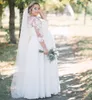 Plus Size Wedding Dress Pregnant 3/4 Sleeve A-Line Big Size Lace Appliques Chiffon Bridal Gowns Elegant For Women Brides