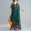 Vestidos de fiesta 2022 manga corta algodón satén vintage floral para mujeres maxi maxi largo mujer de verano vestido de playa elegante