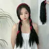 Женские парики для волос кружев синтетическая лента лента Wig Wig's Wig's Wish's Curly Long Net Red Sun часто плетена