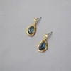 Stud Earrings Vintage Dangle For Women Big Red Green Gem Stone Drop Ear Bones Earlobe Piercing Accessories Jewelry Gifts