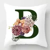 Kissen Sommerbezug Garten Blumen Alphabet Grün Bezüge Home Decor Housse Coussin 45x45