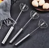 Semi-Automatic Egg Whisk Tools Rostfritt st￥l Hand Push Blender Egg Beater Milk Frother Mixer Stirrer Kitchen Mortile Stiring Tool SN193