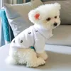 Dog Apparel Embroidery Letter Clothes Polo Shirts Dogs Clothing Cat Small Breathable Cute Thin Summer White Fashion Pet Products