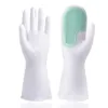 Multifunctional Magic Brush Dishwashing Glove Rubber Durable Kitchen Chores Housework Cleaning Silicone Waterproof Gloves Tool gift 4 Colors