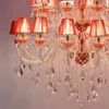 Lustres européens fer bougie cristal or salon chambre restaurant lampe El Internet café décoration lampara lustre