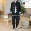 Etnische kleding 2022 Heren Satin Suit Chinese ontwerper Wu Shu Uniform Tai Lange mouw Shirt Pant Sets