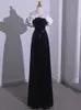 Robes de soirée noires sexy paillettes brillantes longues robes de bal fermeture éclair dos