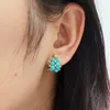 Серьги для глина lii ji boho Real Pearl 925 Серебряный серебряный серебряный серебряный камень Spinel Onyx бирюзовый US 14K золото.