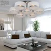 Chandeliers Modern Glass Light Platfon Led Stainless Stee Lamp Surface Mount Lights For Living Room E27 3 5 7 Lustres